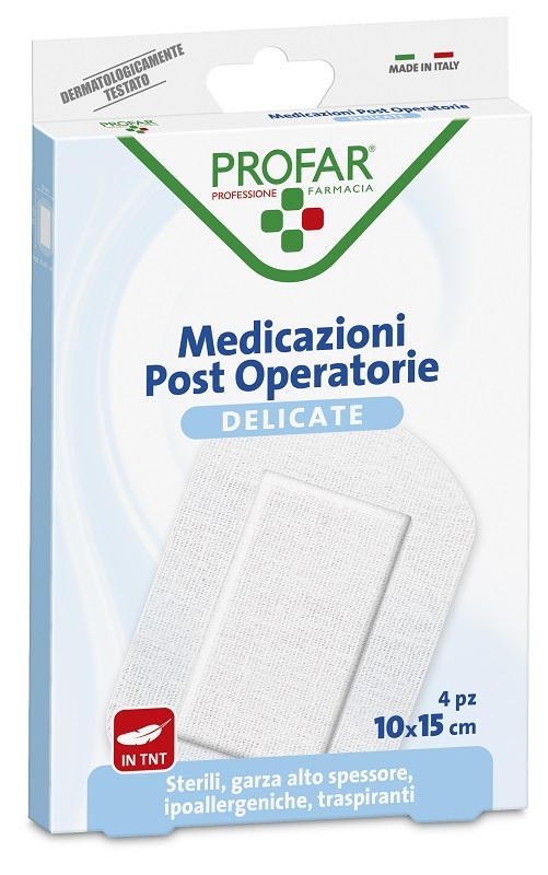 MEDICAZIONE POST OPERATORIA STERILE GARZA ANTIADERENTE 10X15 CM 4 PEZZI PROFAR - maxifarmacia.it