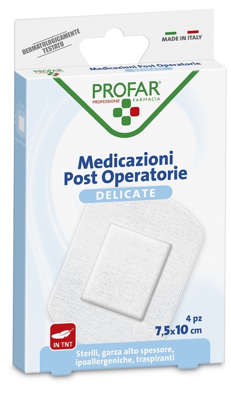 MEDICAZIONE POST OPERATORIA STERILE GARZA ANTIADERENTE 7,5X10 CM 4 PEZZI PROFAR - maxifarmacia.it