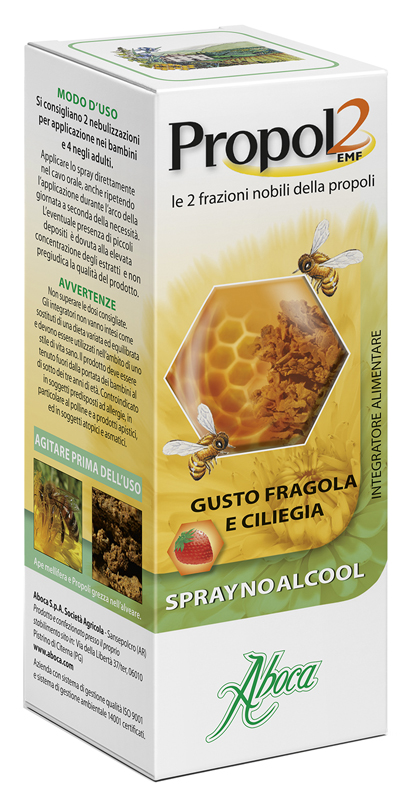 PROPOL2 EMF SPRAY NO ALCOOL FRAGOLA E CILIEGIA 30 ML - maxifarmacia.it