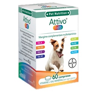 ATTIVO TABS ASTUCCIO DA 60 COMPRESSE ALTAMENTE APPETIBILI - maxifarmacia.it