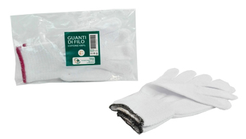 GUANTO DI FILO COTONE 100% BIANCO PER ALLERGIE DERMATOLOGICHE 7,5 1 PAIO - maxifarmacia.it