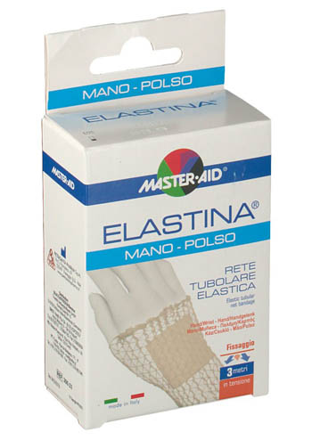 RETE TUBOLARE ELASTICA IPOALLERGENICA MASTER-AID ELASTINA MANO/POLSO 3 MT IN TENSIONE CALIBRO 3 CM - maxifarmacia.it