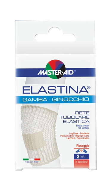 RETE TUBOLARE ELASTICA IPOALLERGENICA MASTER-AID ELASTINA GAMBA/GINOCCHIO 3 MT IN TENSIONE CALIBRO 5 CM - maxifarmacia.it