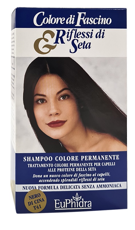 EUPHIDRA COLORE DI FASCINO & RIFLESSI DI SETA SHAMPOO COLORE PERMANENTE 41 NERO DI CINA 120 ML - maxifarmacia.it