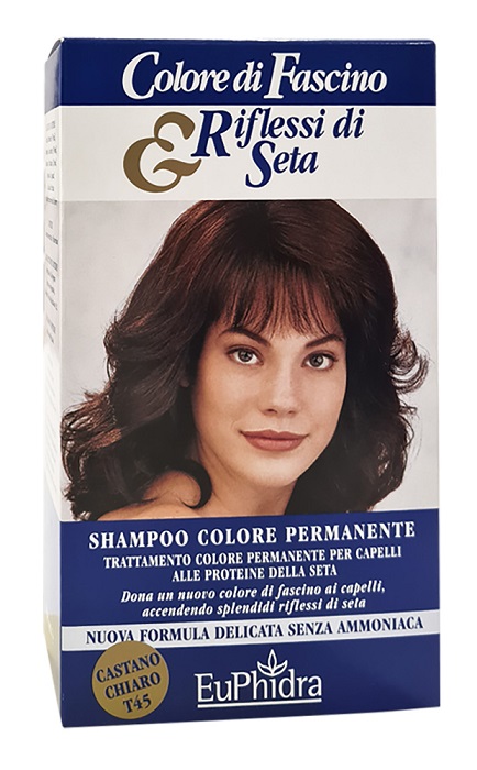 EUPHIDRA COLORE DI FASCINO & RIFLESSI DI SETA SHAMPOO COLORE PERMANENTE 45 CASTANO CHIARO 120 ML - maxifarmacia.it