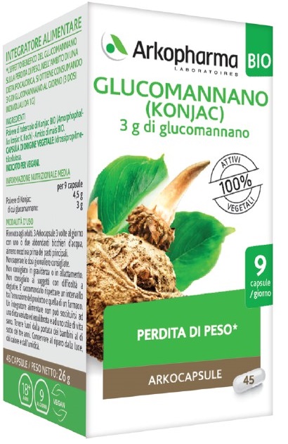 ARKO CAPSULE GLUCOMANNANO BIO DA 45 CAPSULE - maxifarmacia.it