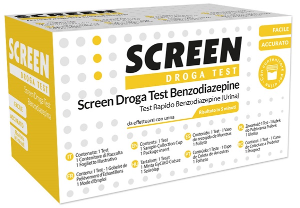SCREEN DROGA TEST BENZODIAZEPINE TEST ANTIDROGA CON CONTENITORE URINA - maxifarmacia.it