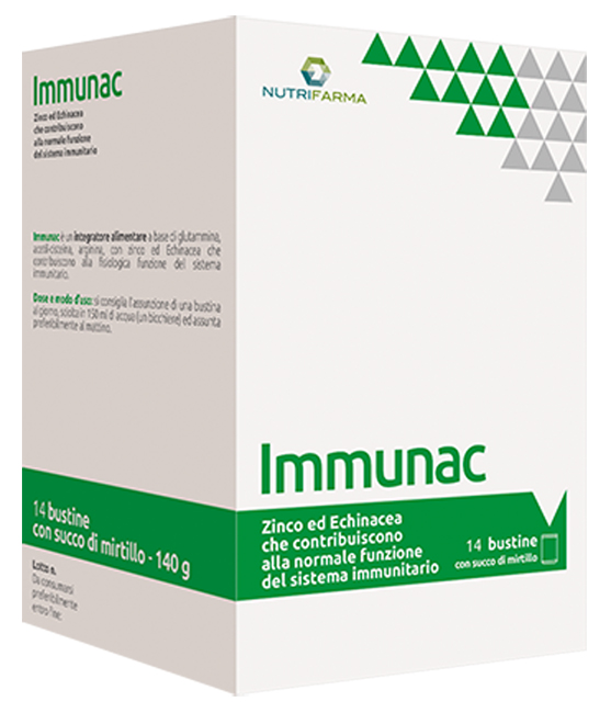 IMMUNAC 14 BUSTINE 10 G CON SUCCO DI MIRTILLO - maxifarmacia.it