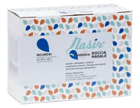 NASIR LAVAGGIO NASALE SOLUZIONE FISIOLOGICA ISOTONICA STERILE SCATOLA CON 4 SACCHE 500ML 4 BLISTER 1 VENTOSA - maxifarmacia.it
