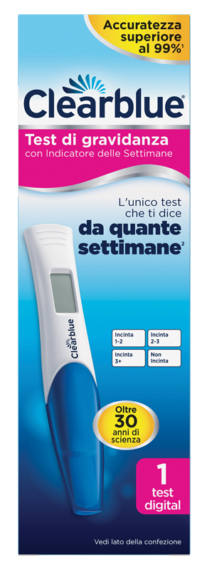 TEST DI GRAVIDANZA CLEARBLUE CON INDICATORE DELLE SETTIMANE 1 PEZZO - maxifarmacia.it