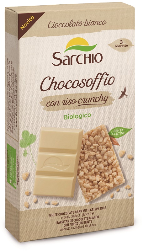 CHOCOSOFFIO BARRETTA CIOCCOLATO BIANCO CON RISO CROCCATE 3 PEZZI DA 25 G - maxifarmacia.it