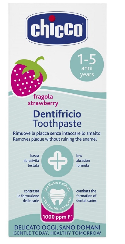 CHICCO DENTIFRICIO FRAGOLA 50 ML 12M+ - maxifarmacia.it