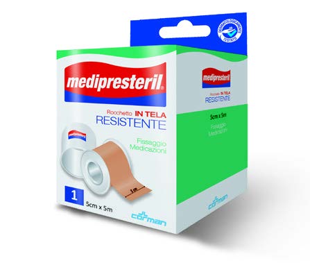 CEROTTO IN ROCCHETTO MEDIPRESTERIL IN TELA RESISTENTE 5X500CM - maxifarmacia.it