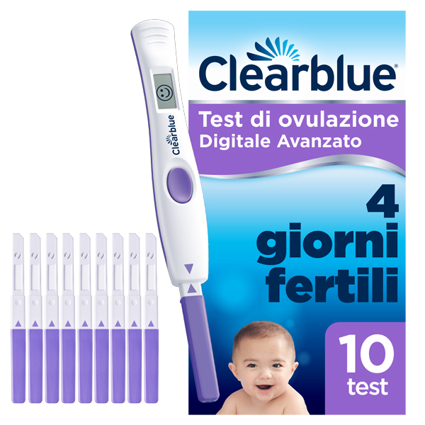 TEST DI OVULAZIONE CLEARBLUE DIGITALE AVANZATO 10 PEZZI - maxifarmacia.it
