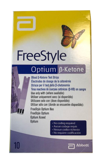 STRISCE MISURAZIONE CHETONEMIA OPTIUM BETA KETONE 10 PEZZI - maxifarmacia.it