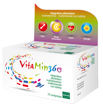 VITAMIN 360 MULTIVITAMINICO MULTIMINERALE 70 COMPRESSE ASTUCCIO 93,10 G - maxifarmacia.it