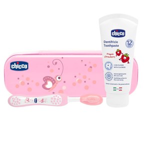 CHICCO SET PRIMI DENTINI ROSA SPAZZOLINO + DENTIFRICIO - maxifarmacia.it