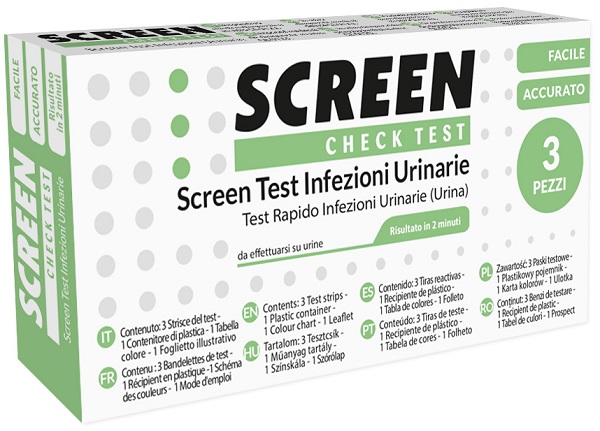 SCREEN TEST LEUCOCITI SANGUE NITRITO E PROTEINA URINA SCREEN TEST INFEZIONI VIE URINARIE 3 PEZZI - maxifarmacia.it