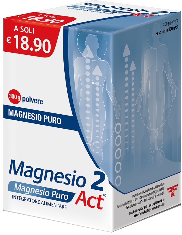 MAGNESIO 2 MAGNESIO PURO ACT POLVERE 300 G - maxifarmacia.it