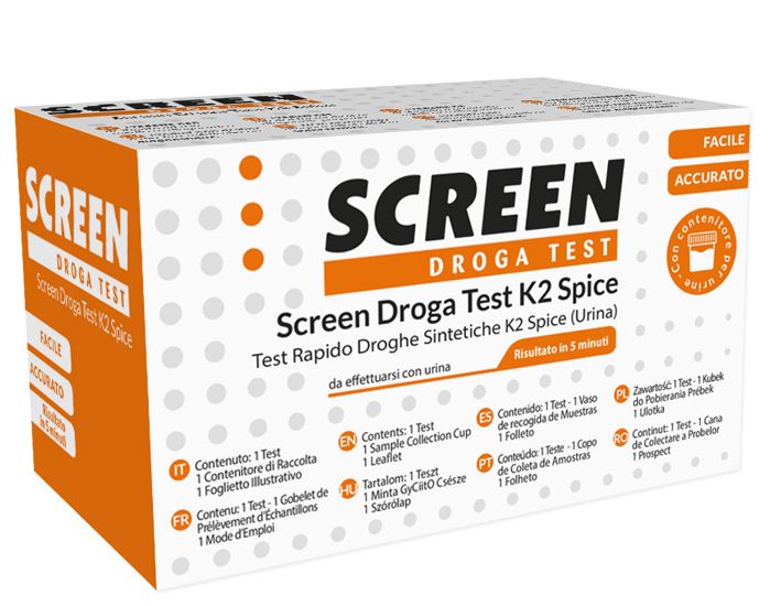 SCREEN DROGA TEST K2 SPICE/URINA TEST ANTIDROGA CON CONTENITORE URINA - maxifarmacia.it