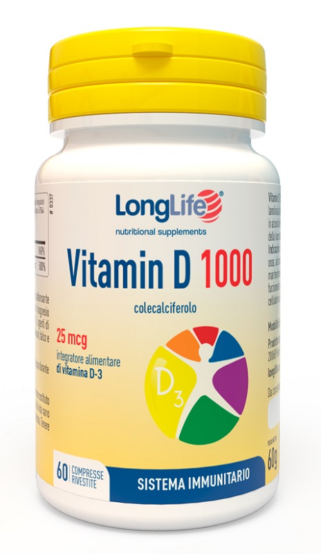 LONGLIFE VITAMIN D 1000UI 60 COMPRESSE RIVESTITE - maxifarmacia.it