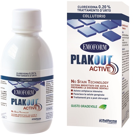 EMOFORM PLAK OUT ACTIVE CLOREXIDINA 0,20% COLLUTORIO 200 ML - maxifarmacia.it