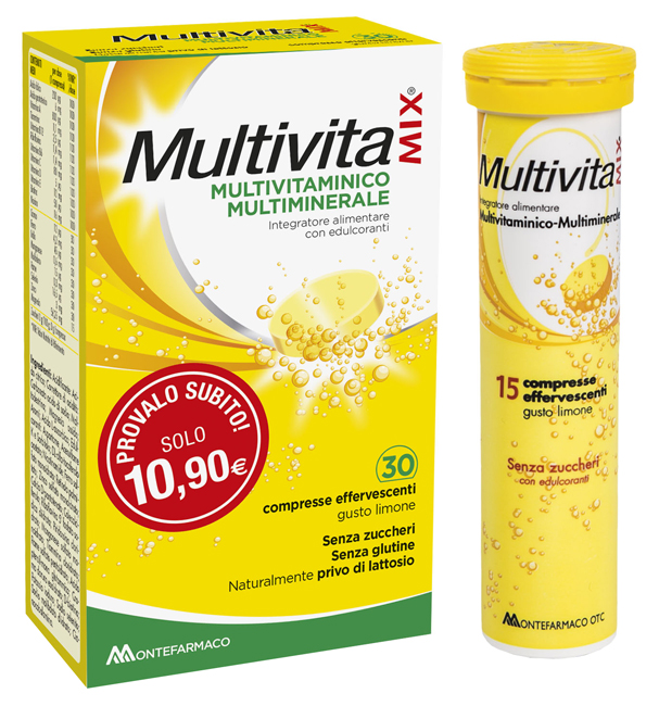 MULTIVITAMIX SENZA ZUCCHERO DA 30 COMPRESSE EFFERVESCENTI - maxifarmacia.it