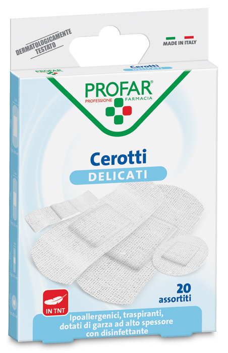 CEROTTO TESSUTO NON TESSUTO DELICATO ASSORTITI 20 PEZZI PROFAR - maxifarmacia.it
