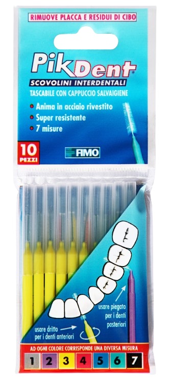 PIKDENT STUZZICOLINO 3 GIALLO 10 PEZZI - maxifarmacia.it