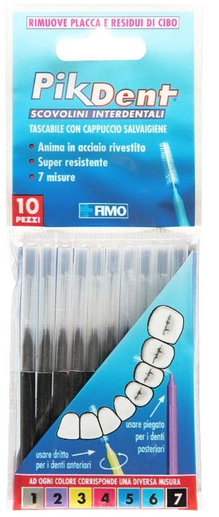 PIKDENT STUZZICOLINO 7 NERO 10 PEZZI - maxifarmacia.it