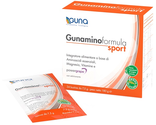 GUNAMINOFORMULA SPORT 24 BUSTE 180 G - maxifarmacia.it