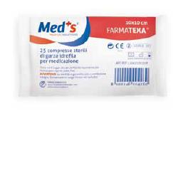 GARZA COMPRESSA IDROFILA MEDS FARMATEXA 12/8 10X10CM 25 PEZZI - maxifarmacia.it