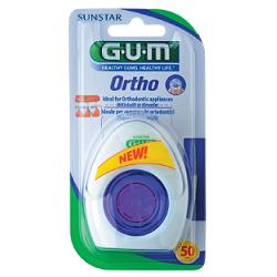 GUM ORTHO FLOSS FILO SPUGNOSO 50 PEZZI - maxifarmacia.it