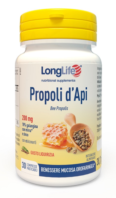 LONGLIFE PROPOLI D'API 30 COMPRESSE MASTICABILI - maxifarmacia.it