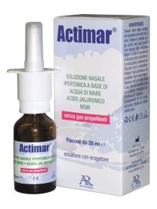 ACTIMAR SOLUZIONE NASALE SPRAY SALINA 3% CON ACIDO IALURONICO + MSM 20 ML CON EROGATORE - maxifarmacia.it