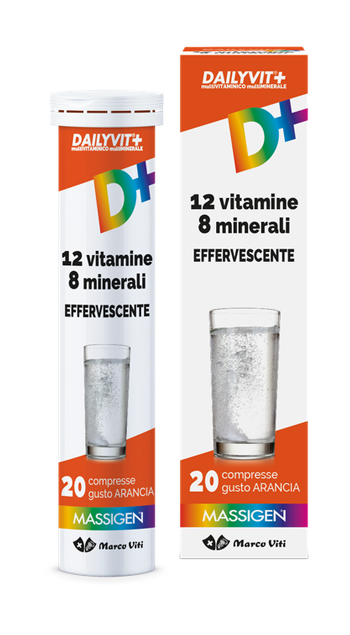 MASSIGEN DAILYVIT 12 VITAMINE 8 MINERALI EFFERVESCENTE 20 COMPRESSE - maxifarmacia.it