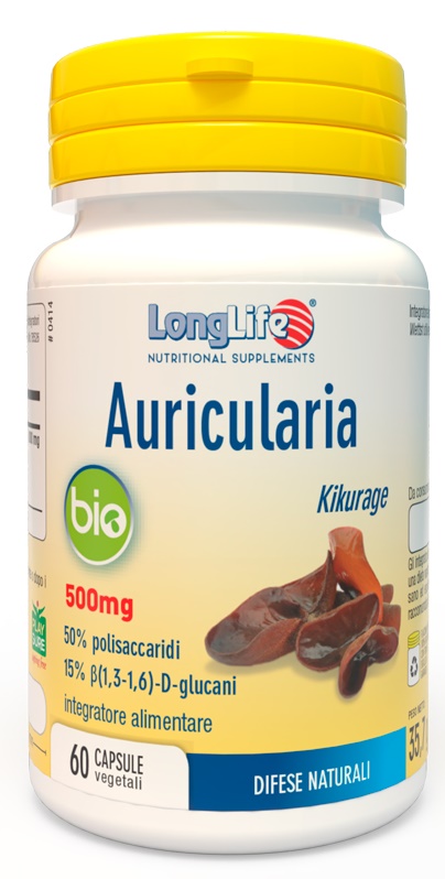 LONGLIFE AURICULARIA BIO 60 CAPSULE - maxifarmacia.it