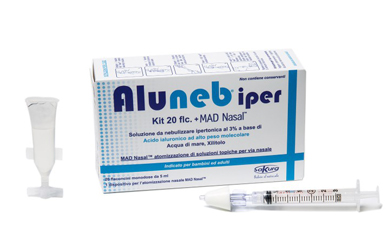 ALUNEB KIT SOLUZIONE IPERTONICA 3% 20 FLACONCINI + MAD NASAL ATOMIZZATORE - maxifarmacia.it