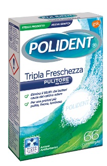 POLIDENT TRIPLA FRESCHEZZA DA 66 COMPRESSE - maxifarmacia.it