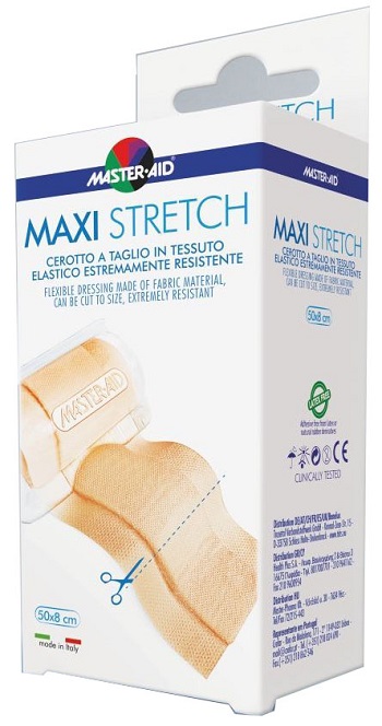 MASTER-AID STRETCH CEROTTO A TAGLIO IN TESSUTO ELASTICO RESISTENTE 50 X 8 CM - maxifarmacia.it