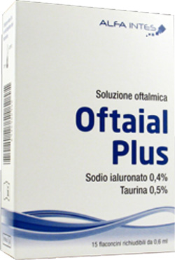 SOLUZIONE OFTALMICA OFTAIAL PLUS ACIDO IALURONICO 0,4% E TAURINA 15 FLACONCINI RICHIUDIBILI DA 0,6 ML - maxifarmacia.it