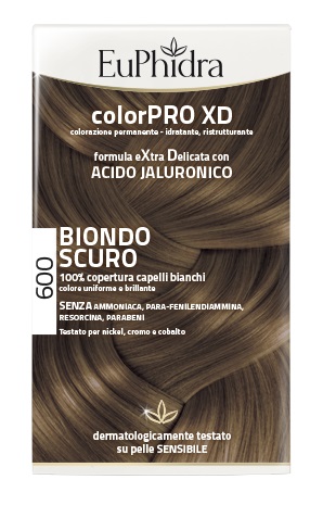 EUPHIDRA COLORPRO XD 600 BIONDO SCURO GEL COLORANTE CAPELLI IN FLACONE + ATTIVANTE + BALSAMO + GUANTI - maxifarmacia.it