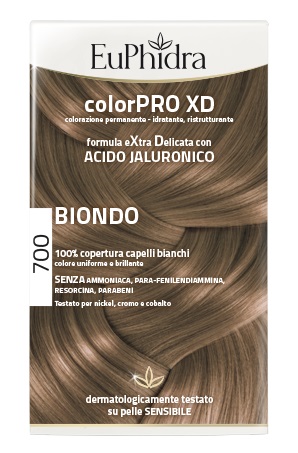 EUPHIDRA COLORPRO XD 700 BIONDO GEL COLORANTE CAPELLI IN FLACONE + ATTIVANTE + BALSAMO + GUANTI - maxifarmacia.it