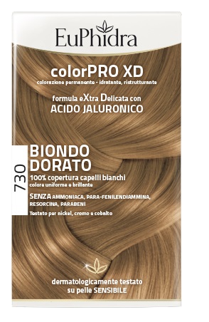 EUPHIDRA COLORPRO XD 730 BIONDO DORATO GEL COLORANTE CAPELLI IN FLACONE + ATTIVANTE + BALSAMO + GUANTI - maxifarmacia.it
