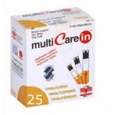 TEST TRIGLICERIDI MULTICARE IN STRISCE CON ASPRIAZIONE CAPILLARE 25 PEZZI - maxifarmacia.it