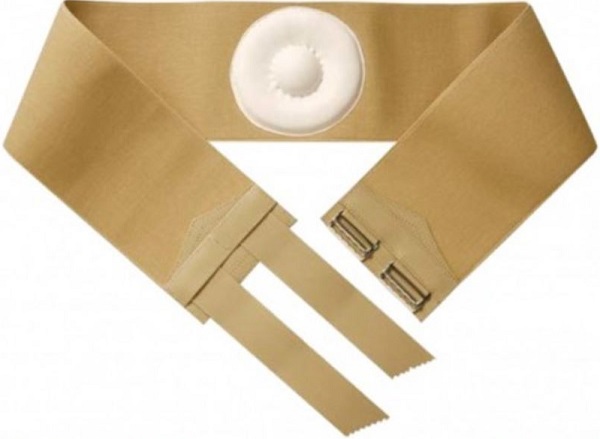ORIONE 357 CINTO PER ERNIA OMBELICALE CON PELOTTA RIVESTITA IN PELLE BEIGE 5 - maxifarmacia.it