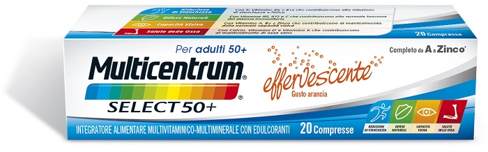 MULTICENTRUM SELECT EFFERVESCENTE 20 COMPRESSE - maxifarmacia.it