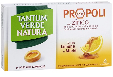 TANTUM VERDE NATURA 15 PASTIGLIE GOMMOSE LIMONE & MIELE - maxifarmacia.it
