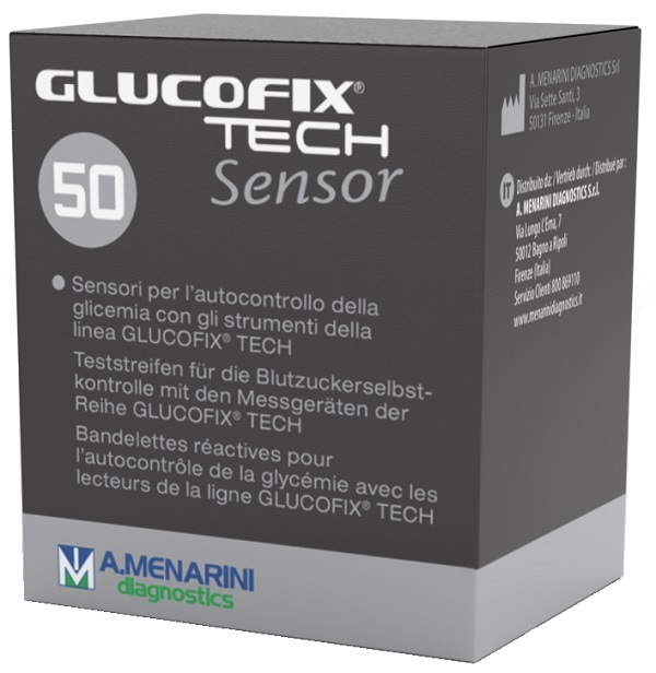 STRISCE MISURAZIONE GLICEMIA GLUCOFIX TECH SENSOR 50 PEZZI - maxifarmacia.it