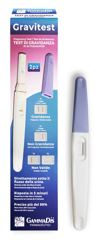 TEST GRAVIDANZA GRAVITEST 2 PEZZI GAMMADIS - maxifarmacia.it